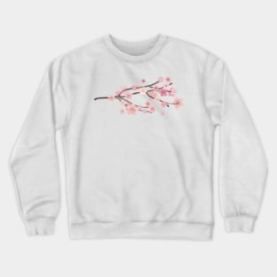 Pink Cherry Blossom Branch Crewneck Sweatshirt